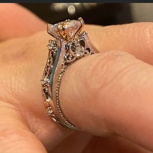 New Diamonique white gold filled engagement ring